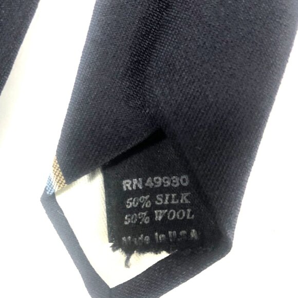Vintage House of Arden Tie Navy Blue Stripe 50% Silk 50% Wool Made in USA Classi - Picture 4 of 5